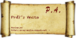 Práz Anita névjegykártya